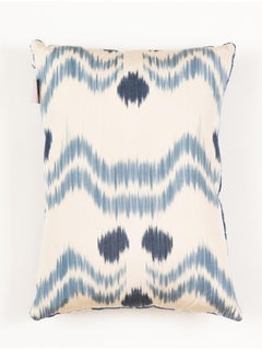 %100 Silk & Natural Dye, Velvet & Ikat Cushion Cover, Uzbekistan Modern Pillow