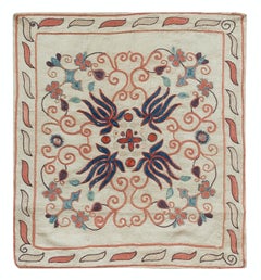 Fodera per cuscino Suzani in seta al 100%, 19"x21", cuscino decorativo ricamato a mano