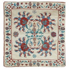 Copricuscino Suzani 100% seta, cuscino decorativo ricamato a mano in pizzo