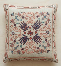 Fodera per cuscino Suzani in seta al 100%, 19"x21", cuscino decorativo ricamato a mano