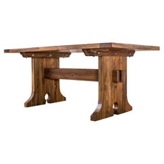 100% Solid 2" Teak Monastery Style Dining Table in Autumn