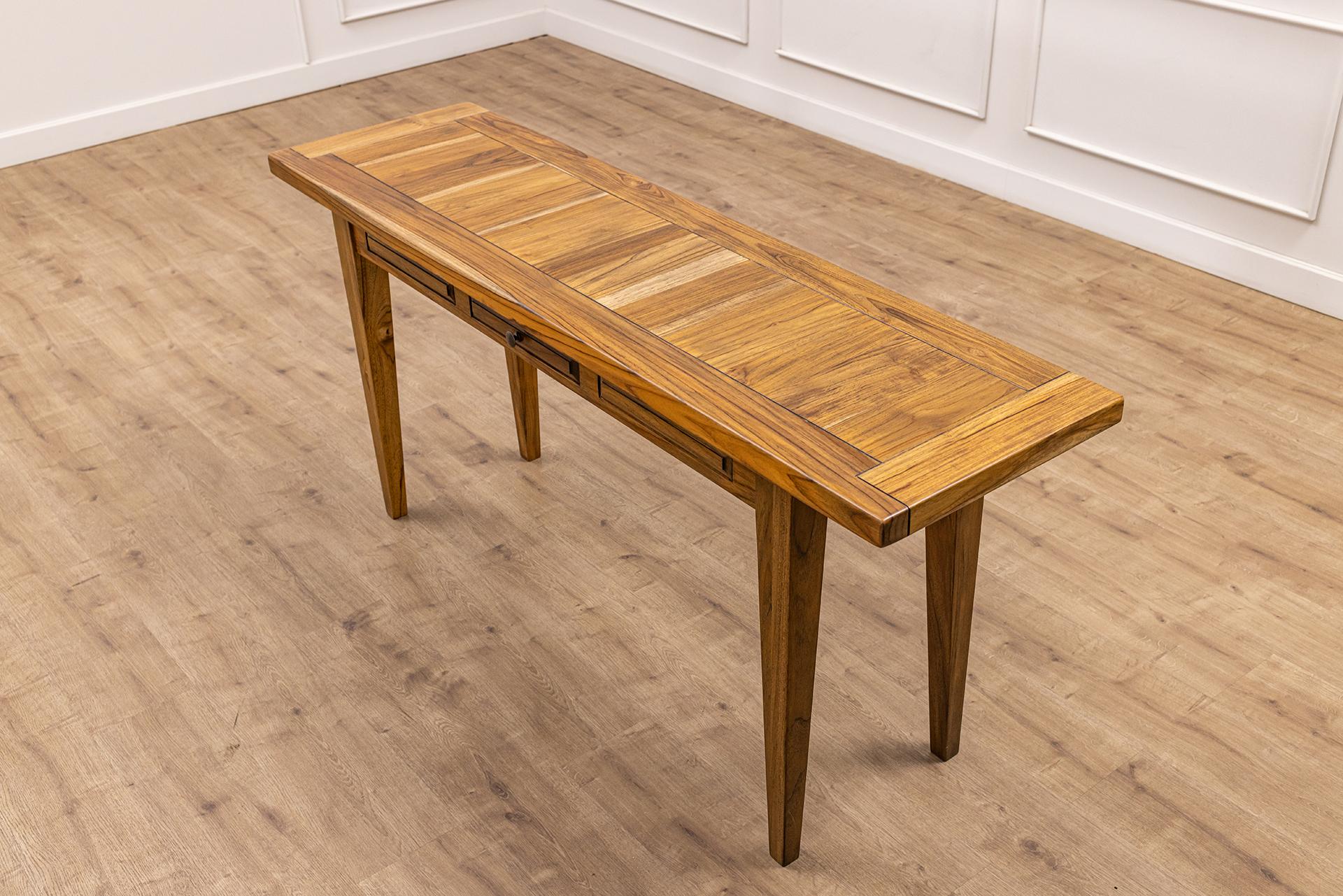 100% Solid Teak Console Table in a Natural Finish For Sale 1