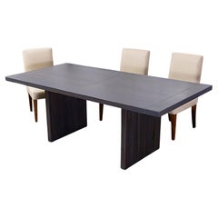 100% Solid Teak Dining Table in Anthracite, Color Chip Sample Available