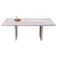 100% Solid Teak Dining Table in Sun Bleached