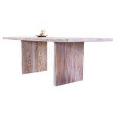 100% Solid Teak Dining Table in Sun Bleached