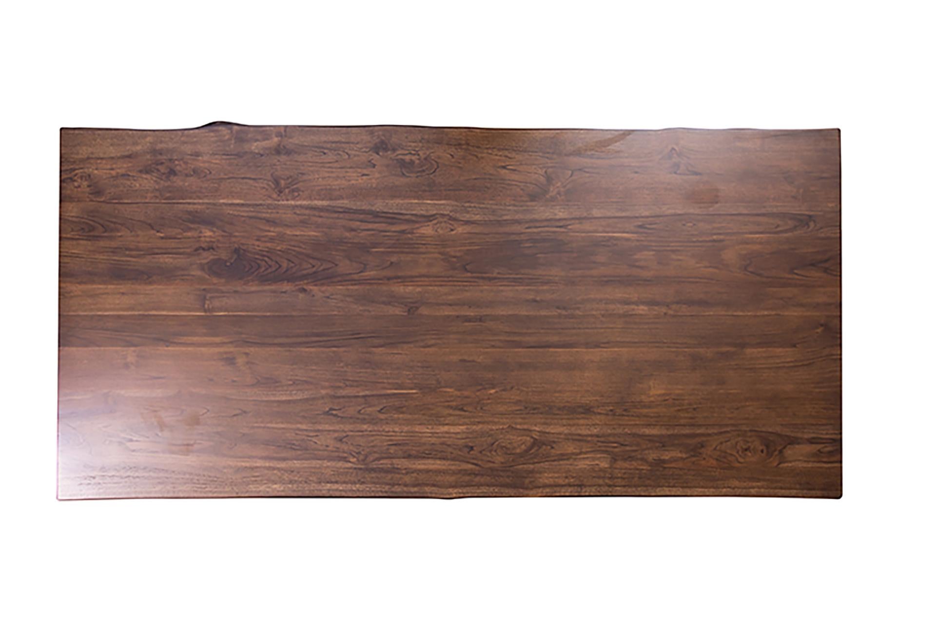 100% Solid Teak Live Edge Dining Table in a Smooth Cocoa Finish In New Condition In Buffalo, WY