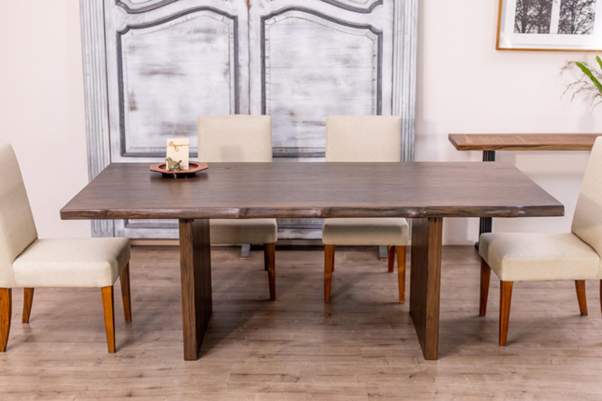 live edge extendable dining table