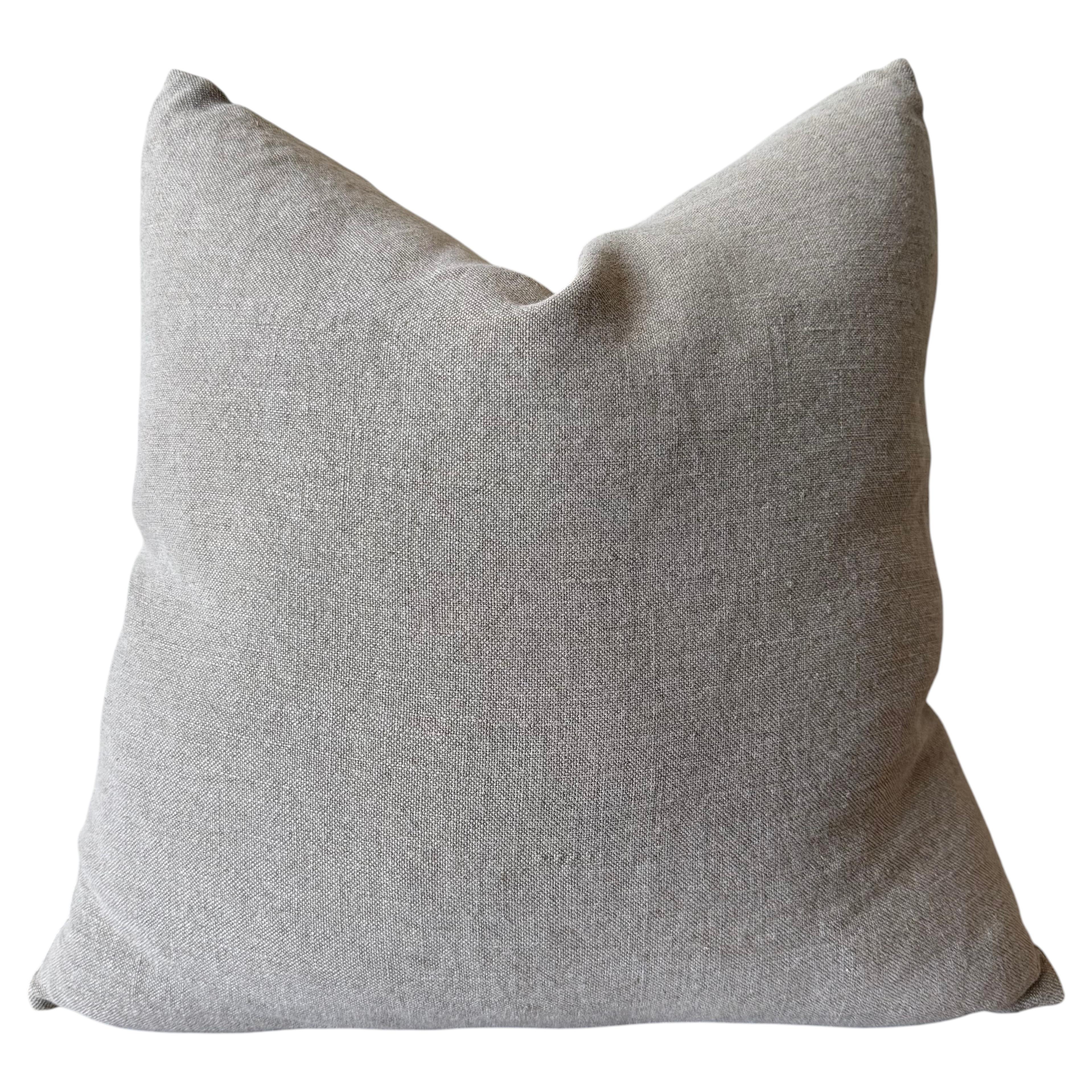 Almohada de lino 100 % con acabado «stone washed» - Pecan en venta