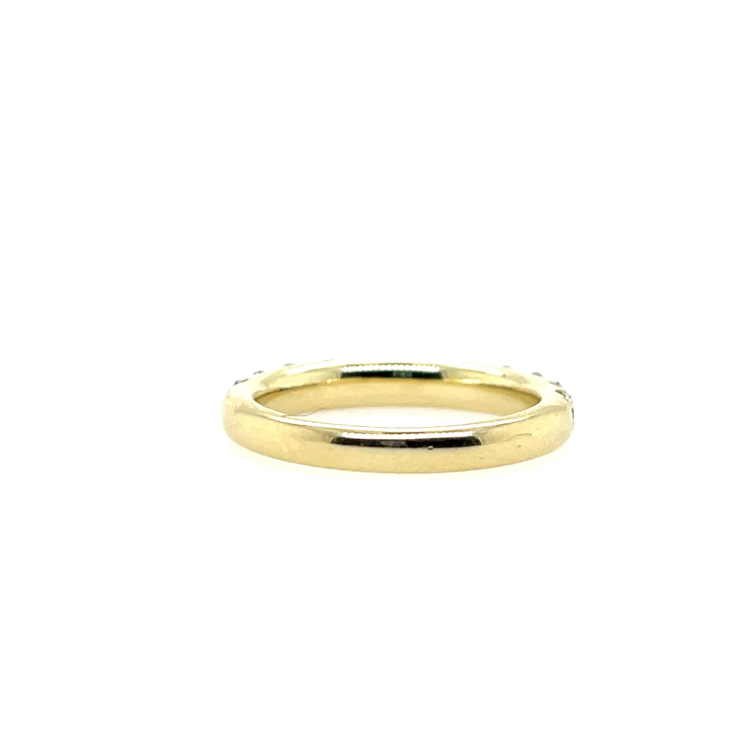 1.00 TCW Diamond Round Brilliant Cut Yellow Gold Wedding/Anniversary Band en vente 1