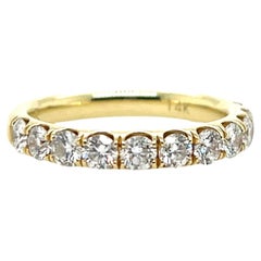 1.00 TCW Round Brilliant Cut Diamond Yellow Gold Wedding/Anniversary Band