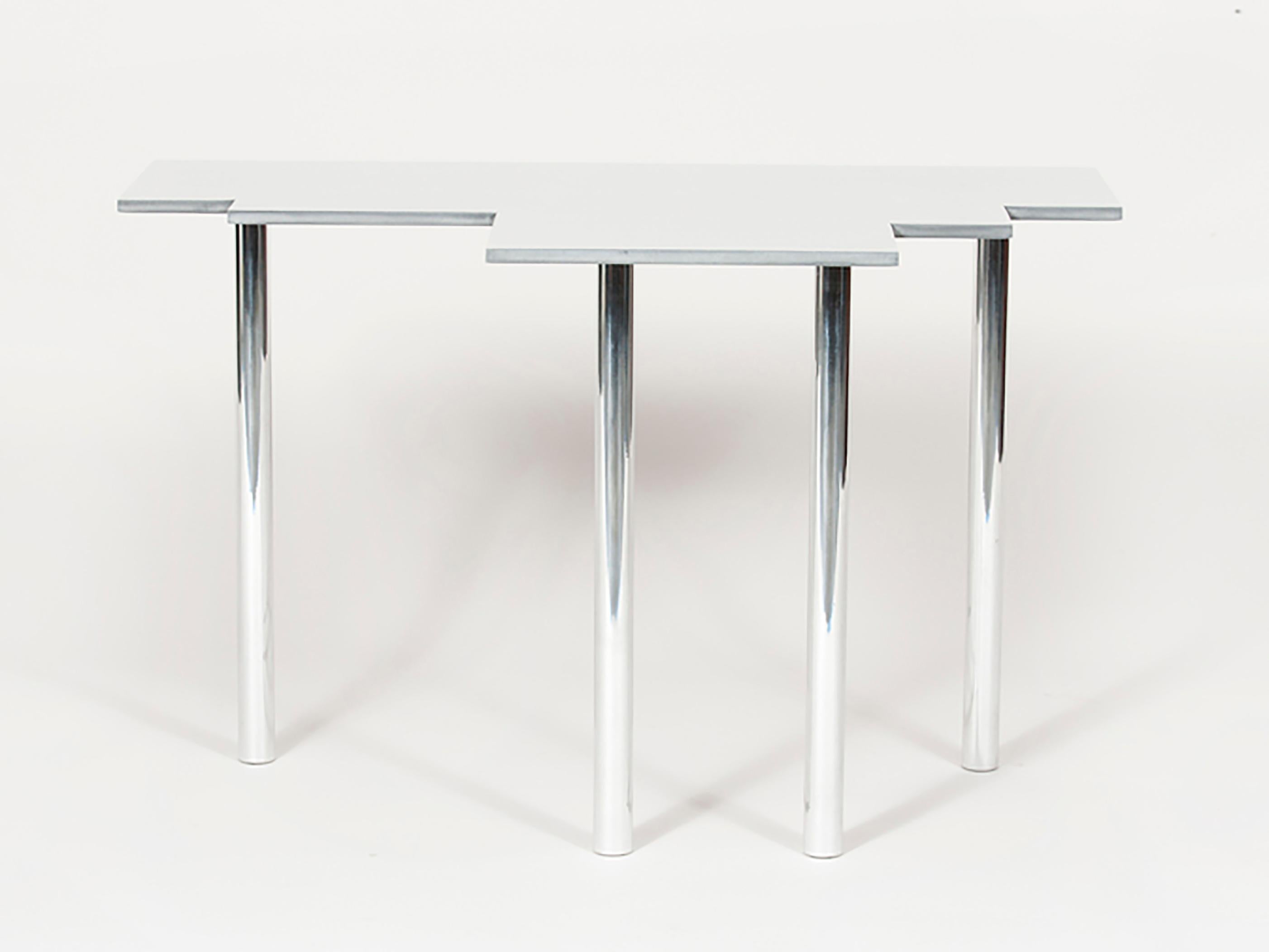 Minimalist 100 Variation Occasional Table in Mirror Polished Aluminum by Jonathan Nesci For Sale