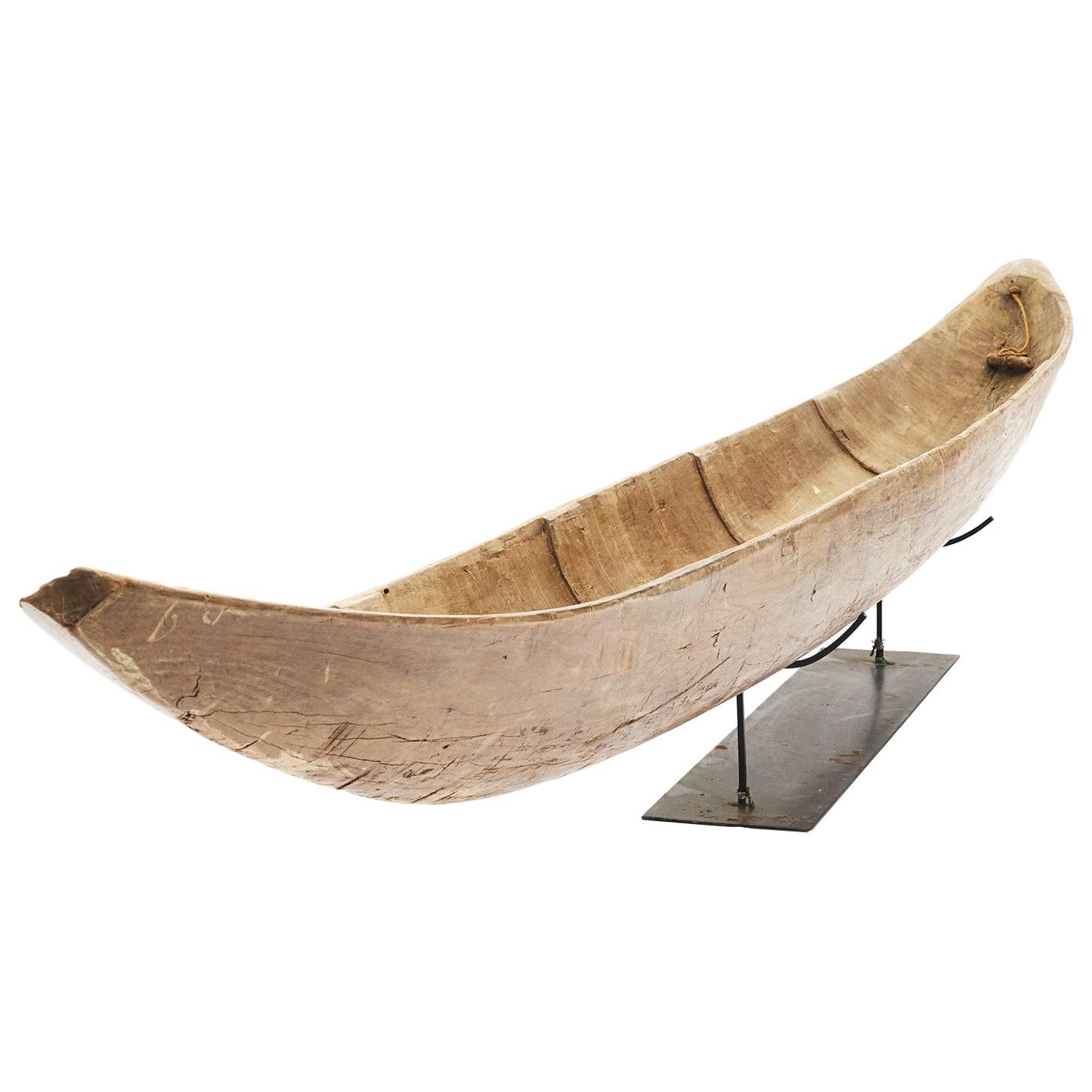 100 Year Old Canoe Carved from One Piece of Molave Hardwood For Sale