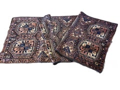 100+ Year Old Persian Lori - Rusty Geometric Runner - 4' x1 2'