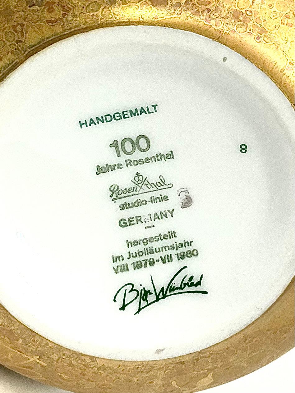 Dipinto a mano Vaso in porcellana per l'anniversario dei 100 anni del danese Bjørn Wiinbladh per Rosenthal in vendita
