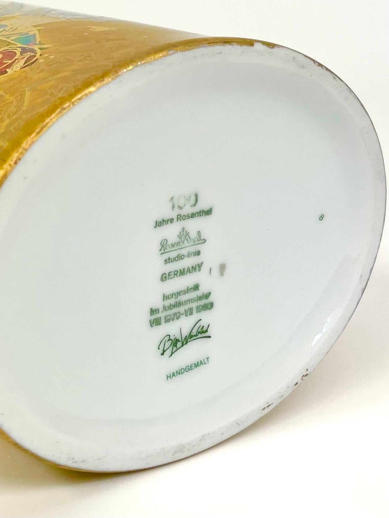 Vaso in porcellana per l'anniversario dei 100 anni del danese Bjørn Wiinbladh per Rosenthal In condizioni ottime in vendita a Örebro, SE