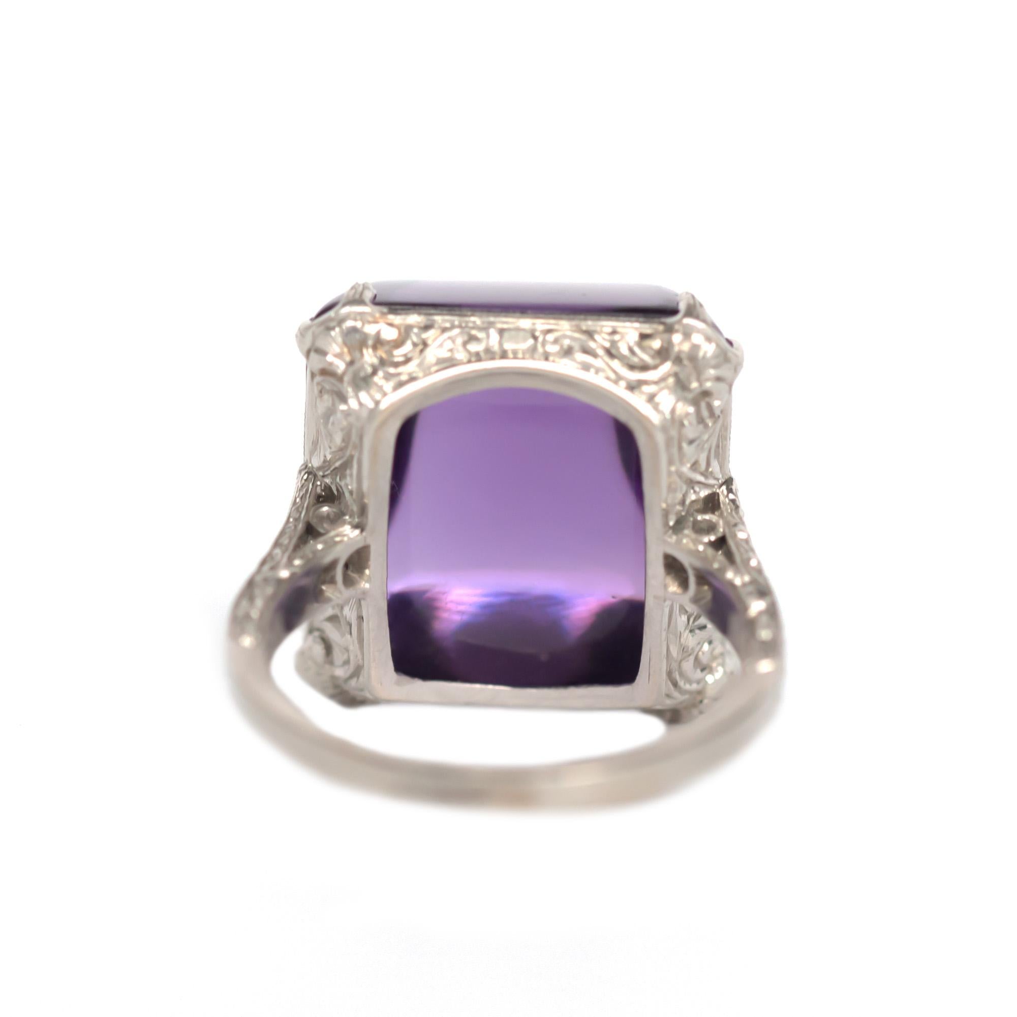 Women's or Men's 10.00 Carat Amethyst Platinum Ring For Sale