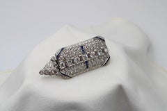 10.00 Carat Art Deco Platinum Skyscraper Brooch with Pendant Clip