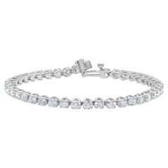 Bracelet tennis en or blanc 14 carats avec diamants de 10,00 carats sertis en griffes