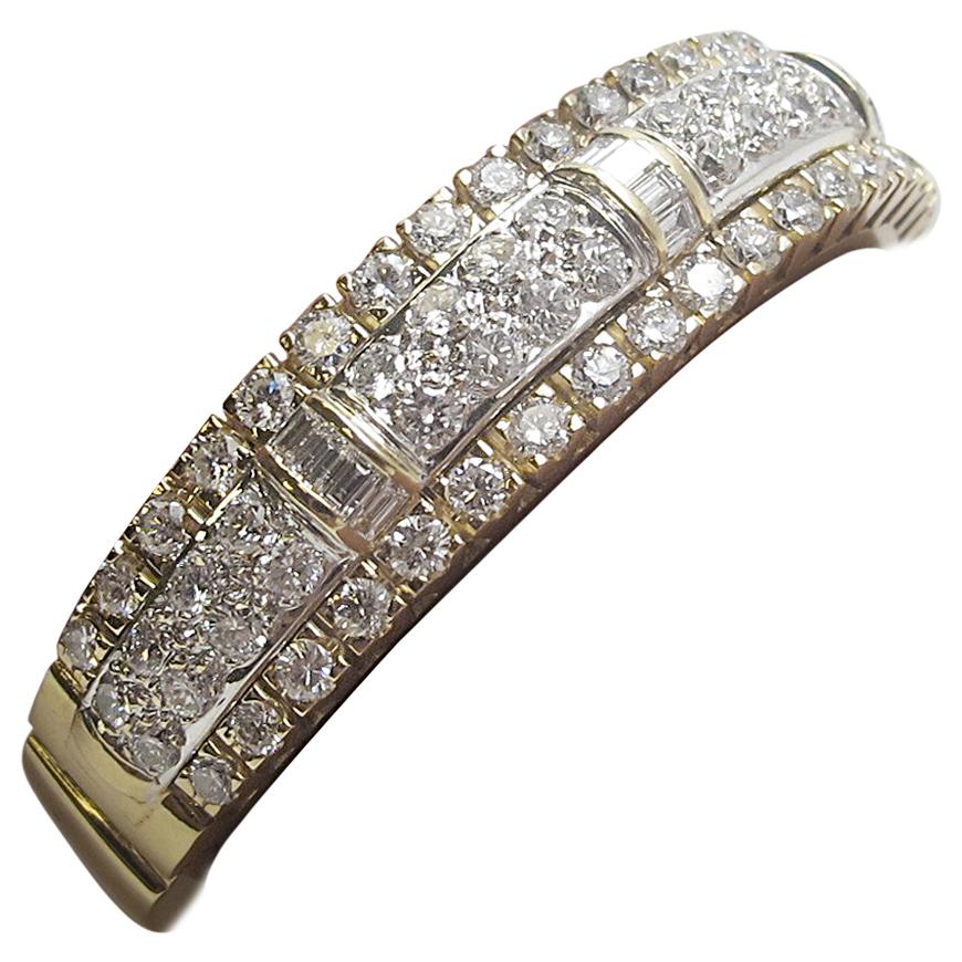 10.00 Carat Diamond Bangle 18 Karat Yellow Gold Bracelet