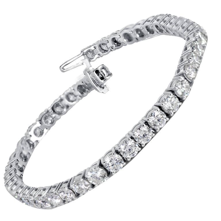 Bracciale tennis con diamanti da 10 carati in oro bianco 14 carati Media 0,25 carati