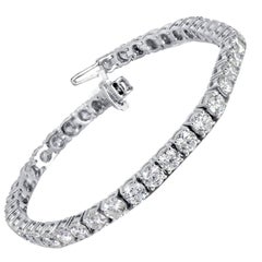 Bracciale tennis con diamanti da 10 carati in oro bianco 14 carati Media 0,25 carati