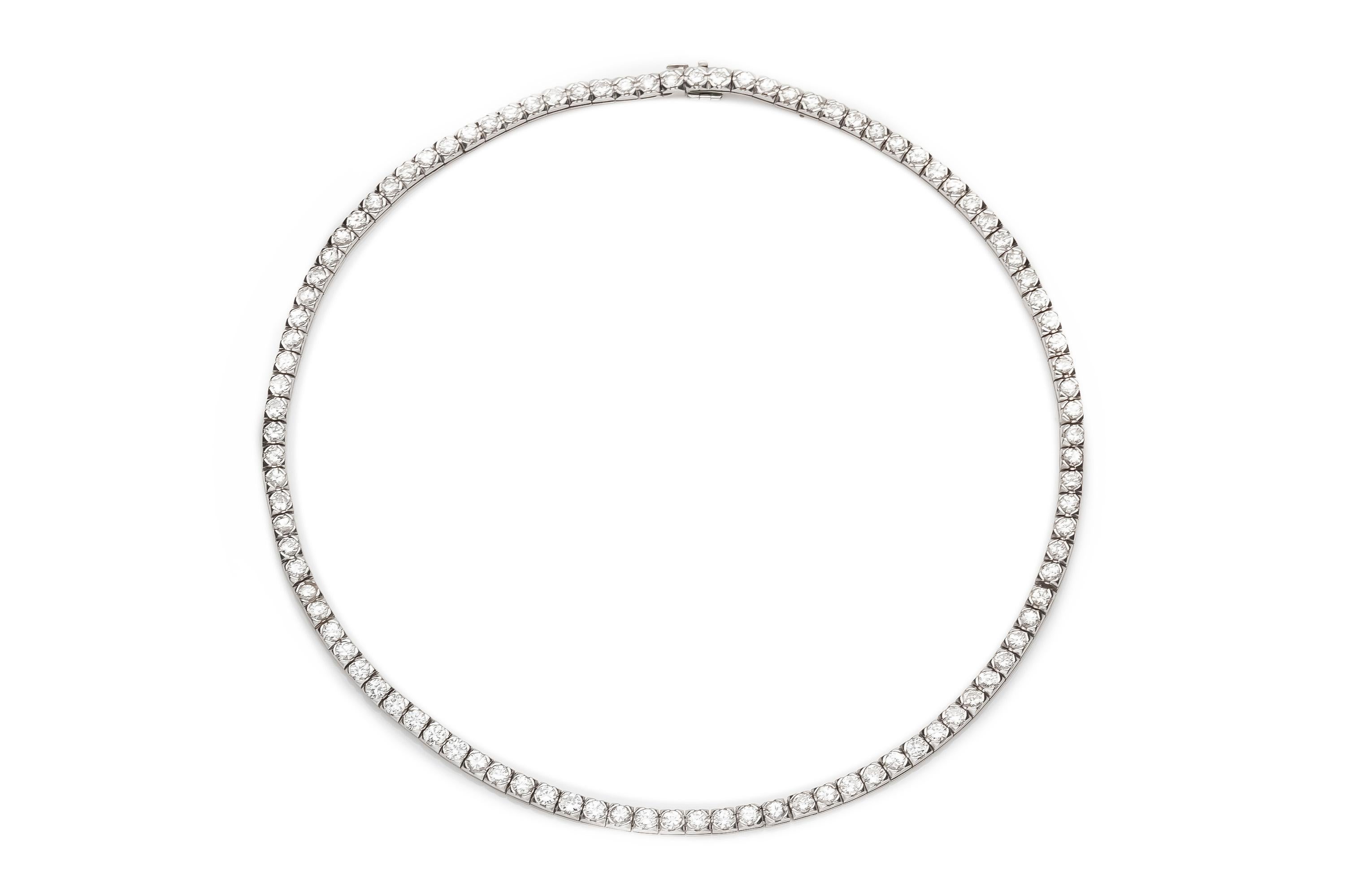 10.00 Carat Diamond Line Necklace In Good Condition In New York, NY