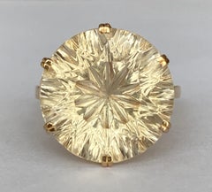 10.00 Carat Golden yellow citrine Cocktail Ring