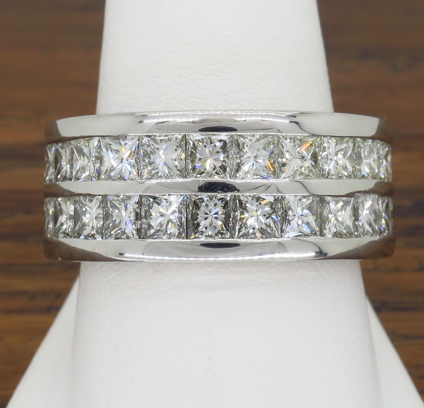 10.00 Carat Men's Diamond Eternity Band Ring in Platinum 1