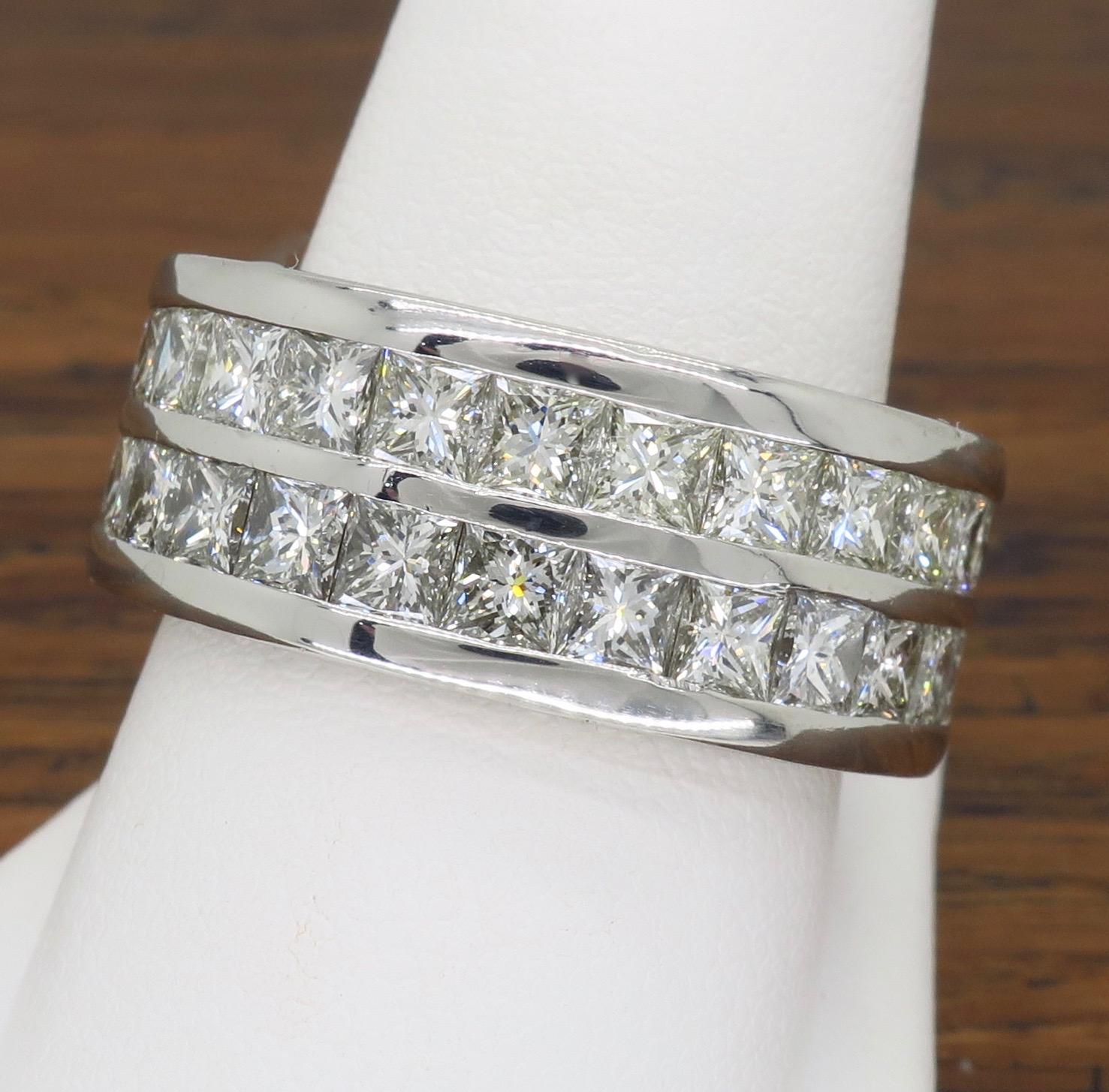10.00 Carat Men's Diamond Eternity Band Ring in Platinum 2