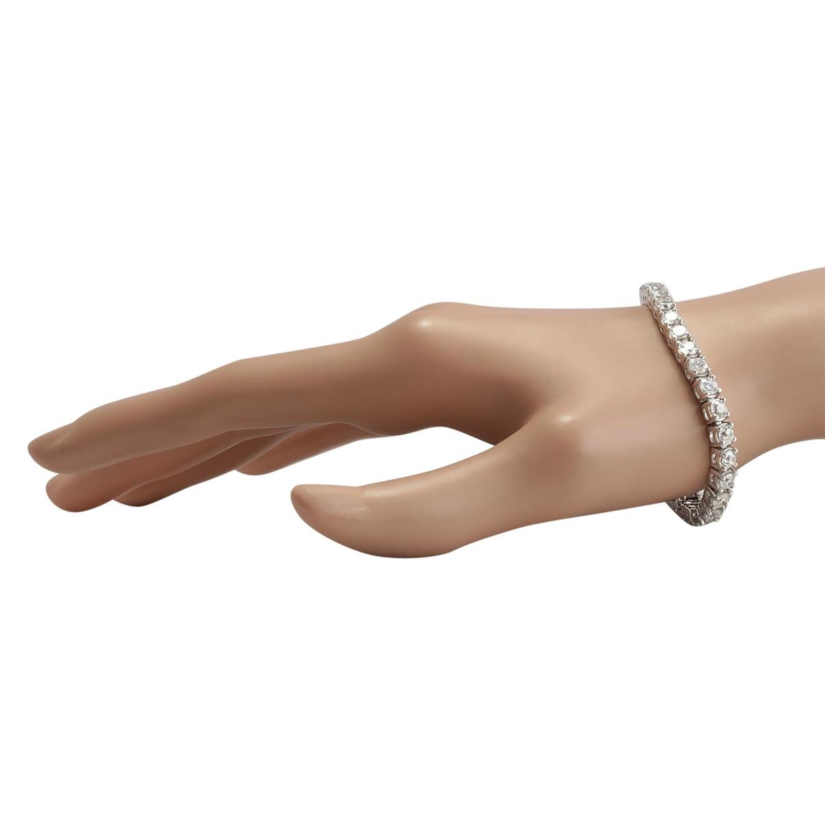 10.00 Carat Diamond 14 Karat White Gold Bracelet In New Condition For Sale In Los Angeles, CA