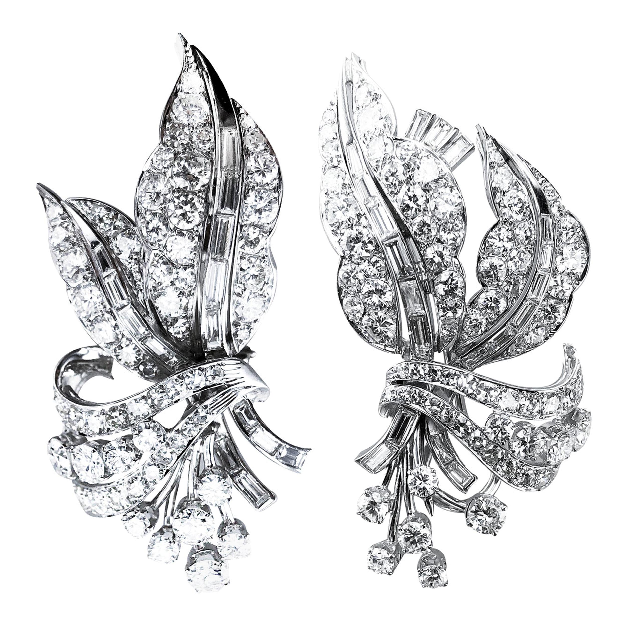 10.00 Carat Artisan Designed Diamonds set in 18Kt White Gold Stud Earrings