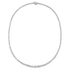 10.00 Carat Natural Diamond Graduated Necklace G SI 14K White Gold 16''