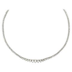 10,00 Karat natürlicher Diamant Tennis Halskette G SI 14k Weißgold