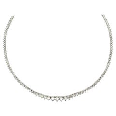 10,00 Quilates Collar de Tenis de Diamantes Naturales G SI Oro Blanco 14k