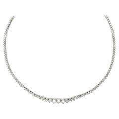 Collier tennis en or blanc 14 carats avec diamants naturels de 10,00 carats G SI