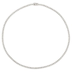 10.00 Carat Natural Diamond Tennis Necklace G SI 14k White Gold