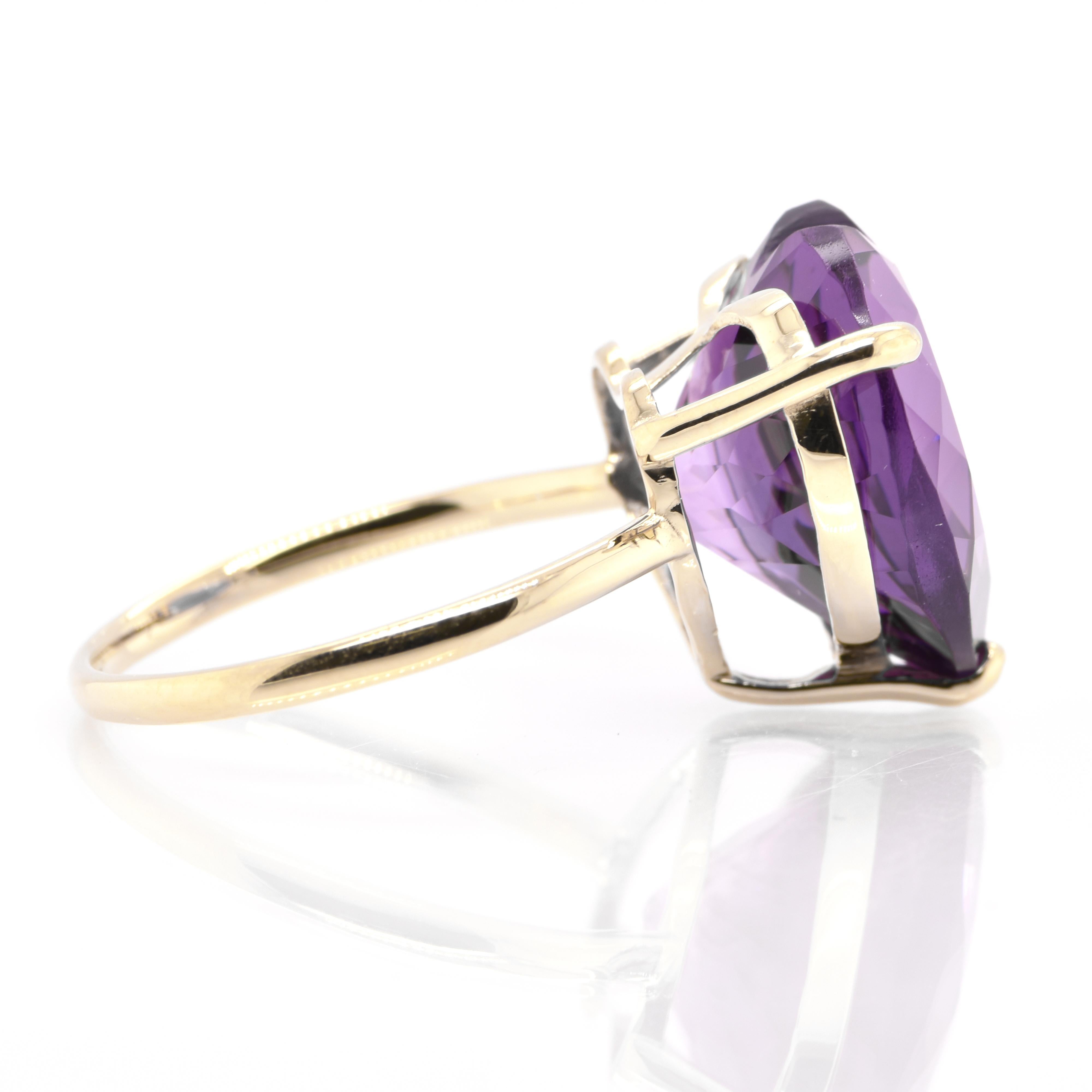 10.00 Carat Natural, Heart-Cut Amethyst Cocktail Ring In New Condition In Tokyo, JP