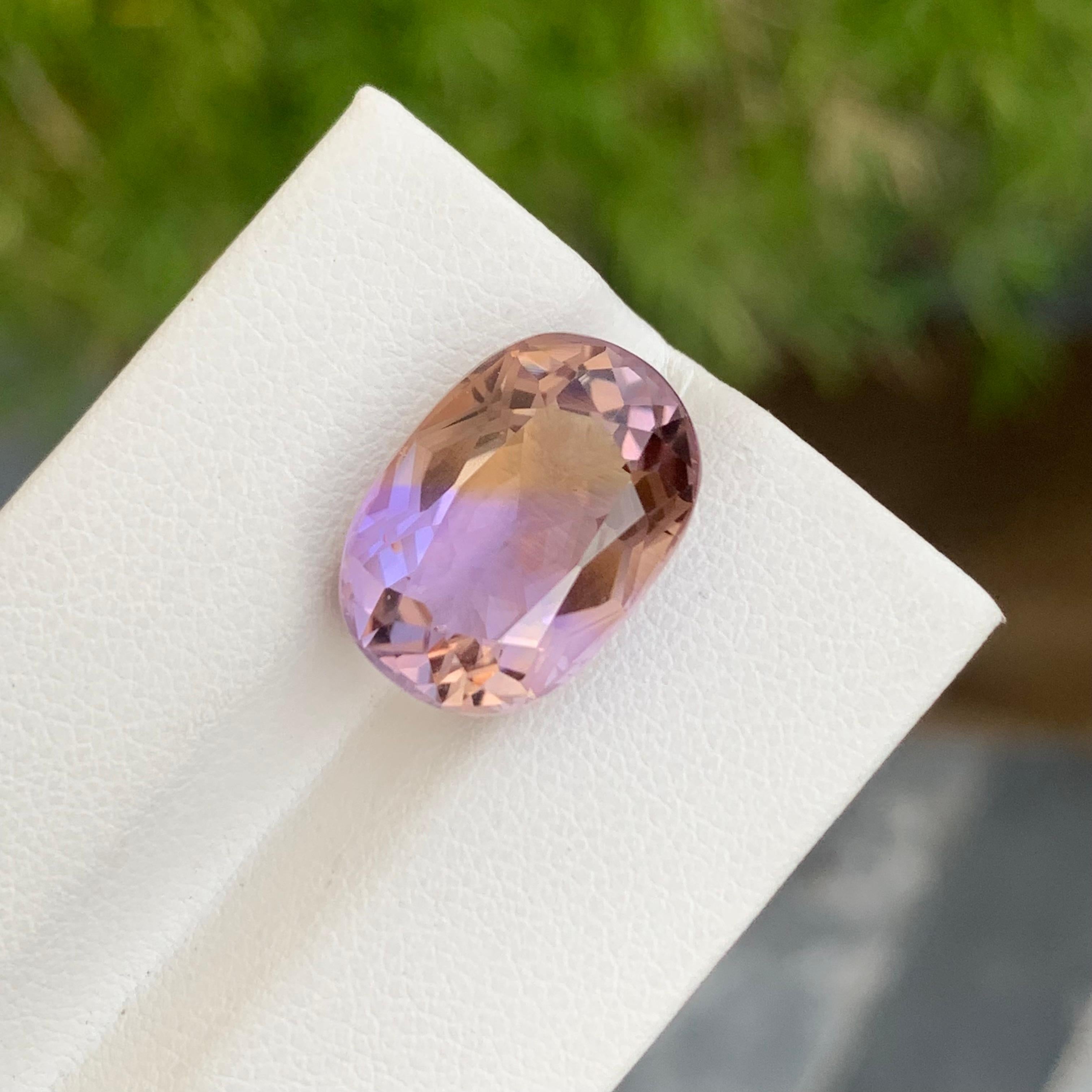 10.00 Carat Natural Loose Ametrine Long Oval Shape Gem For Necklace  For Sale 3