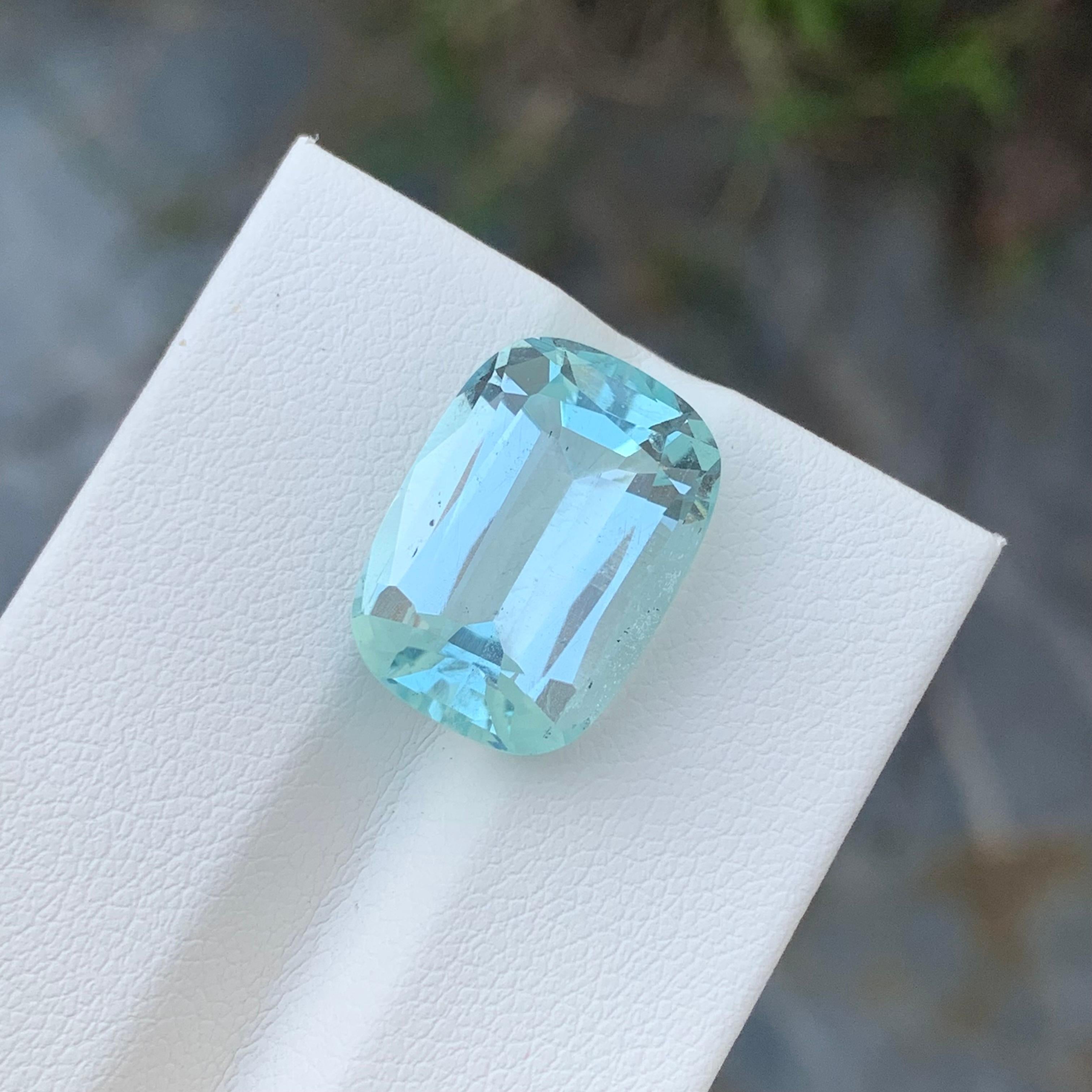 Loose Aquamarine
Weight: 10 Carat
Dimension: 16.3 x 11.7 x 7.7 Mm
Colour : Pale Blue
Origin: Shigar Valley, Pakistan
Treatment: Non
Certificate : On Demand
Shape: Cushion

Aquamarine is a captivating gemstone known for its enchanting blue-green hues