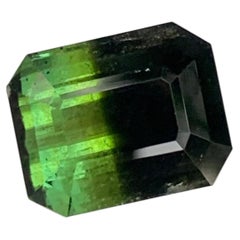 10.00 Carat Natural Loose Bi Colour Tourmaline Emerald Shape Gemstone