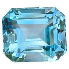 10.00 Carat Natural Loose Sky Blue Color Topaz Emerald Cut African Gemstone