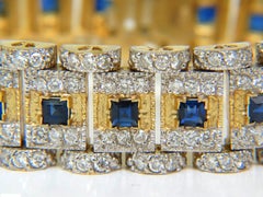 10.00 Carat Natural Sapphire Diamond Bracelet Edwardian Revival Deco 14 Karat