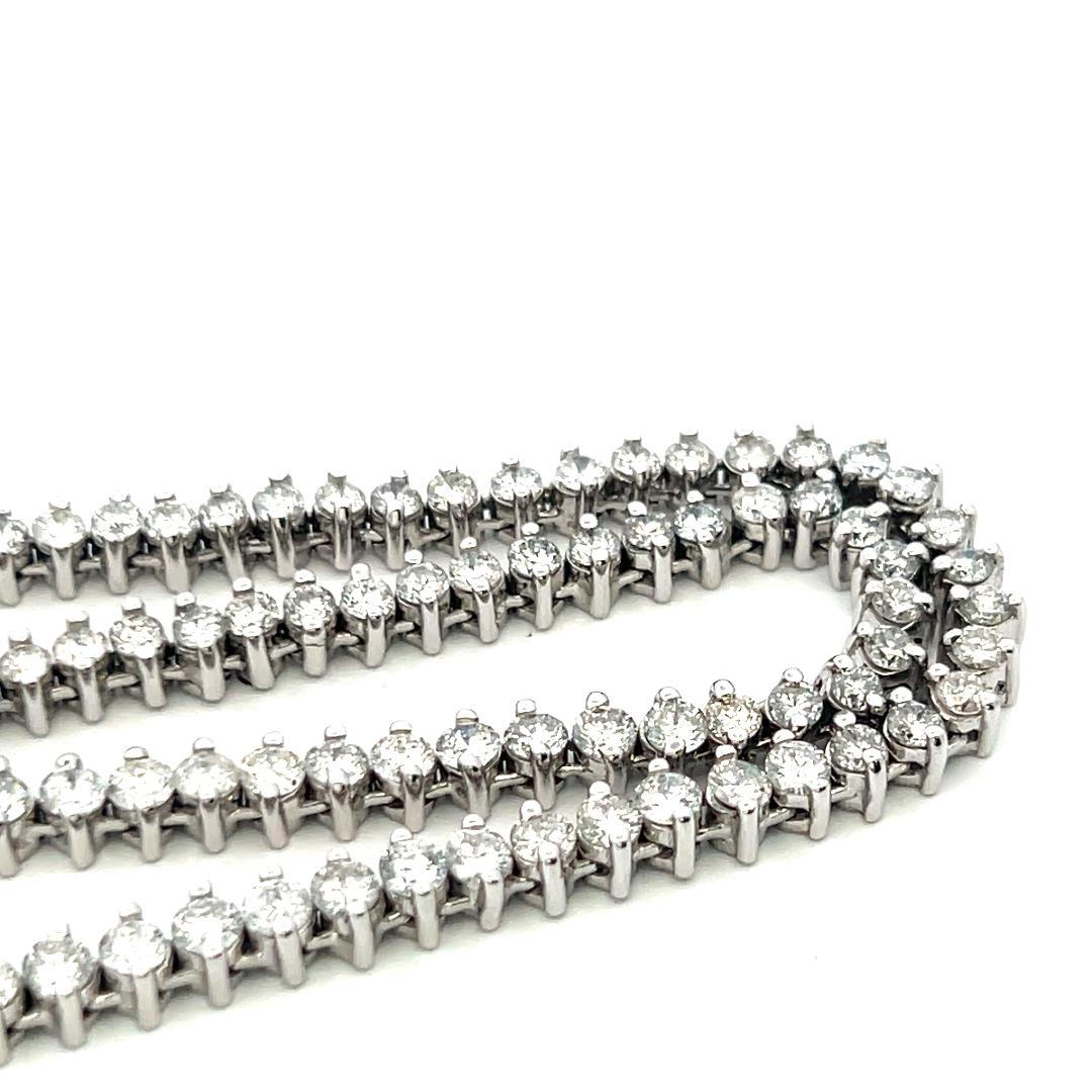 10,00 Carati Rotondo Brillante G VS Diamante 18 Karati Oro Bianco Collana Riviera in vendita 4