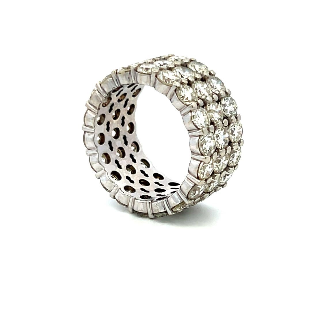 10,00 Karat Runder Brillant I SI Diamant Platin Band Ring Größe 8 im Angebot 6