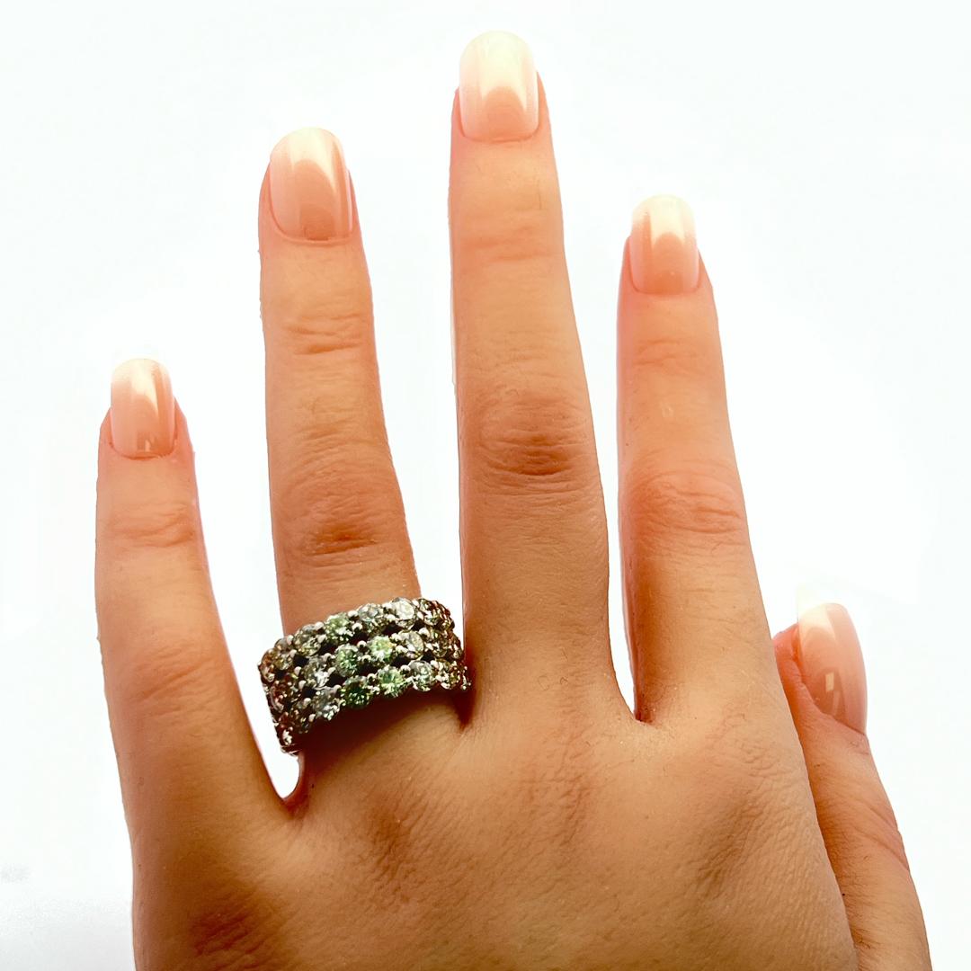 10,00 Karat Runder Brillant I SI Diamant Platin Band Ring Größe 8 im Angebot 8