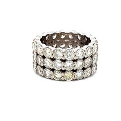 10.00 Carat Round Brilliant I SI Diamond Platinum Band Ring Size 8