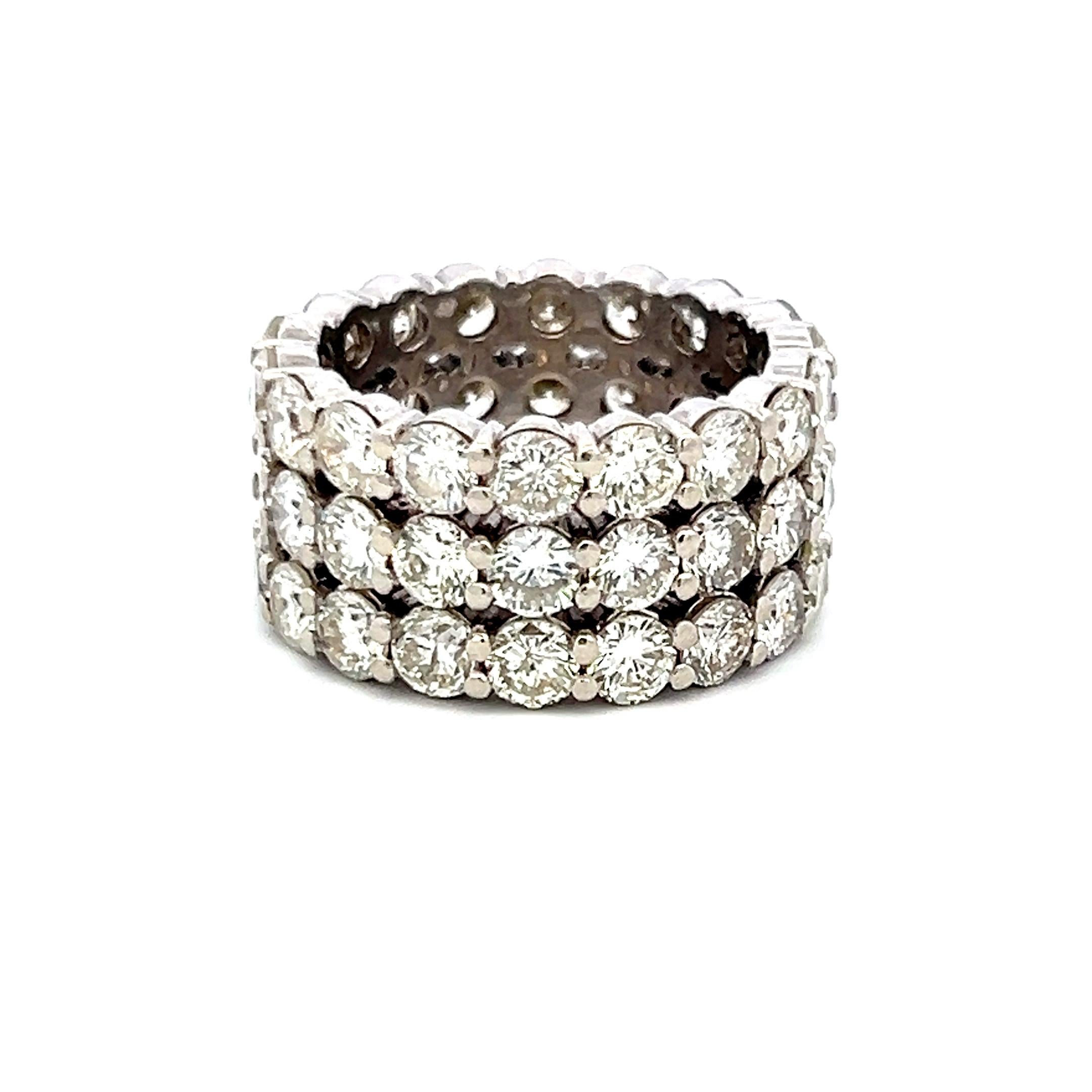 10,00 Karat Runder Brillant I SI Diamant Platin Band Ring Größe 8 (Rundschliff) im Angebot