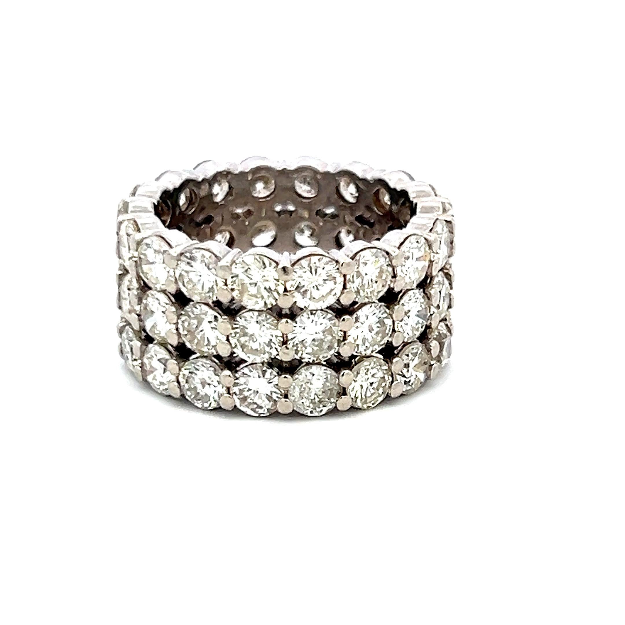 10,00 Karat Runder Brillant I SI Diamant Platin Band Ring Größe 8 im Zustand „Gut“ im Angebot in New York, NY