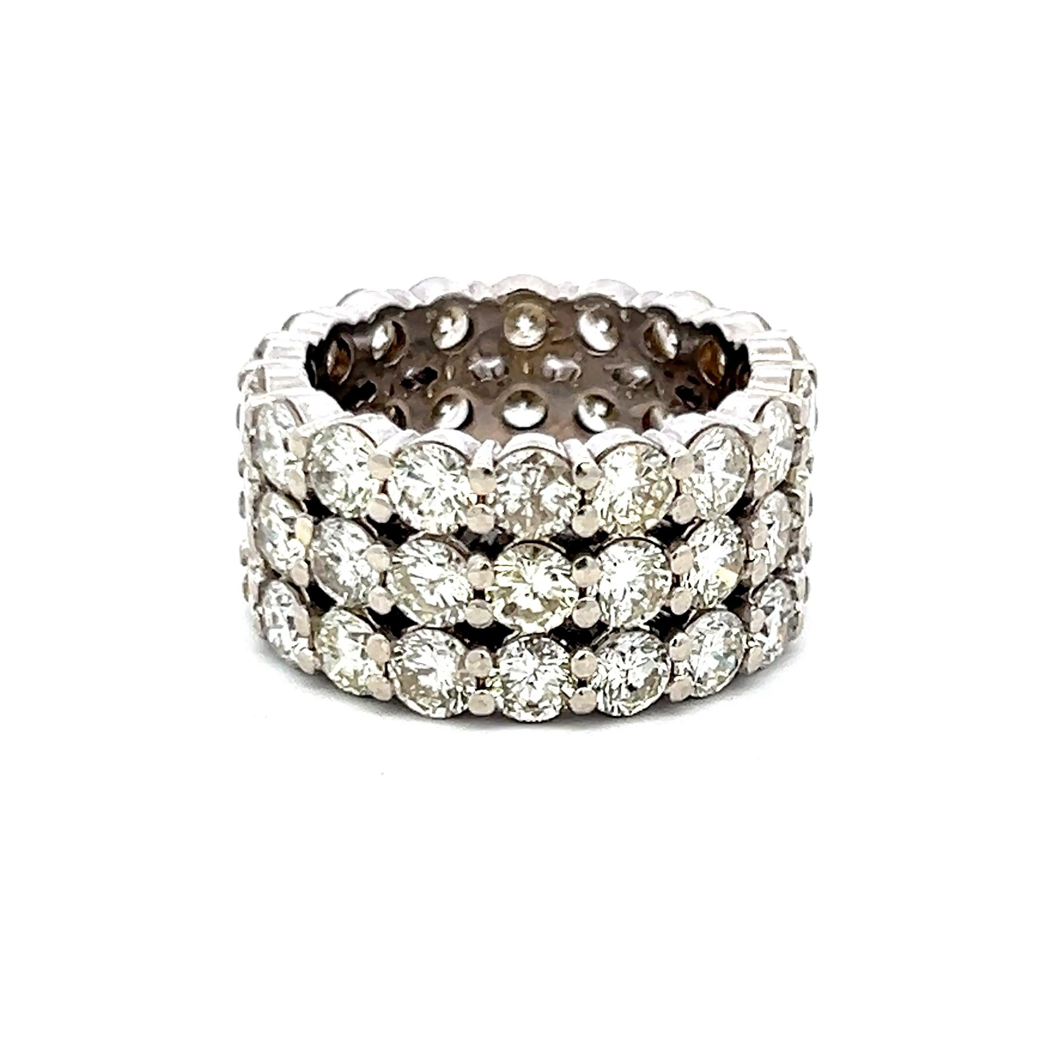 10,00 Karat Runder Brillant I SI Diamant Platin Band Ring Größe 8 Damen im Angebot