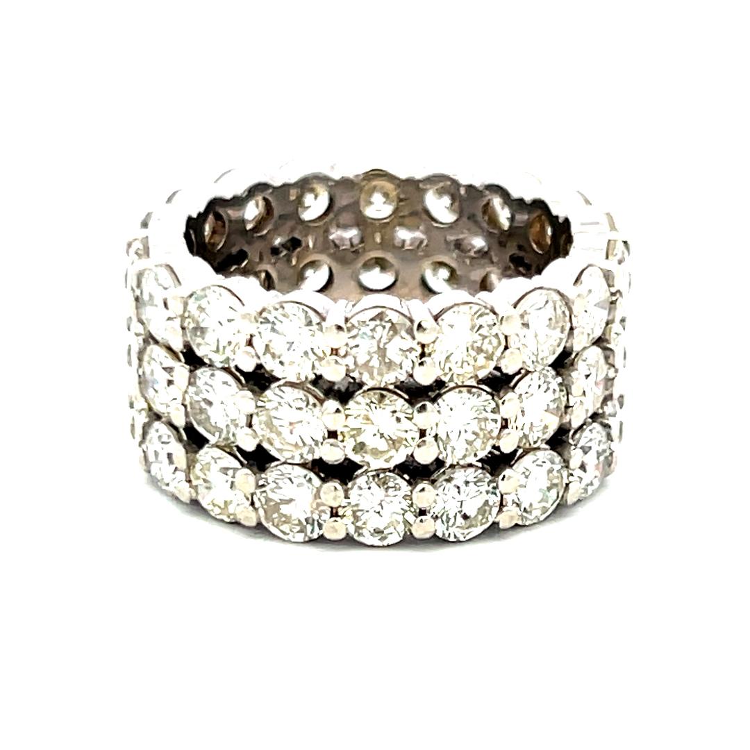 10,00 Karat Runder Brillant I SI Diamant Platin Band Ring Größe 8 im Angebot 1